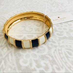 Kate spade bangle bracelet navy white gold